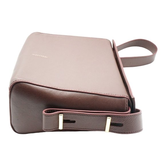 THACKER Leather Crossbody Maroon Adjustable Shoulder Strap Magnetic Closure $198 - Picture 5 of 6